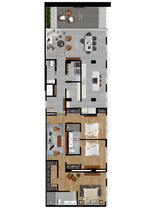 198m2 - 3 habitaciones, 3.5 baños, 2 parqueos + Bodega
