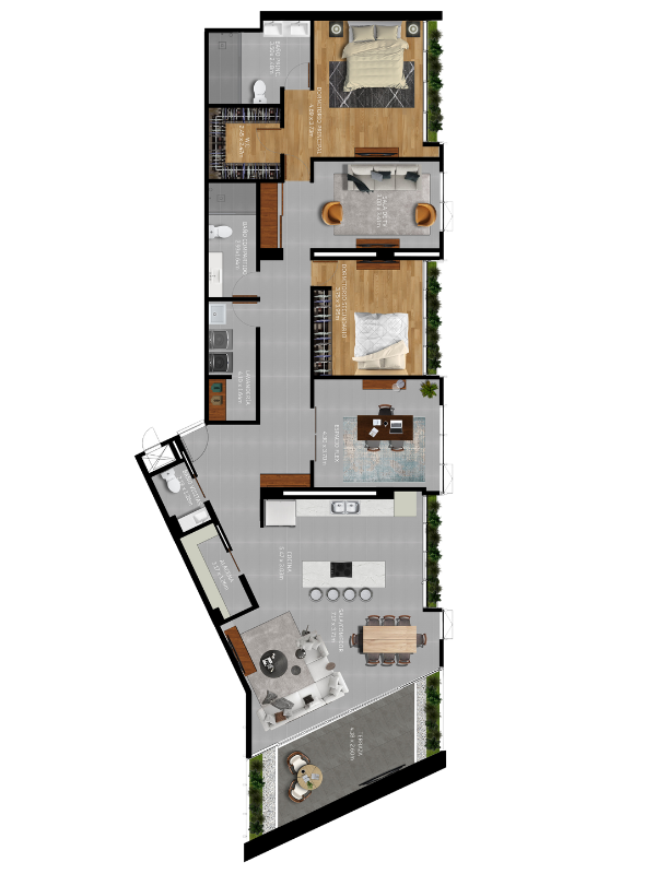 206m2 - 3 habitaciones, 3.5 baños, 2 parqueos + Bodega